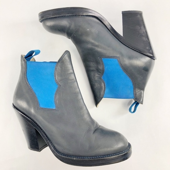 Acne Studios Star Blue Booties Ankle Boots Jodphur - Picture 4 of 8